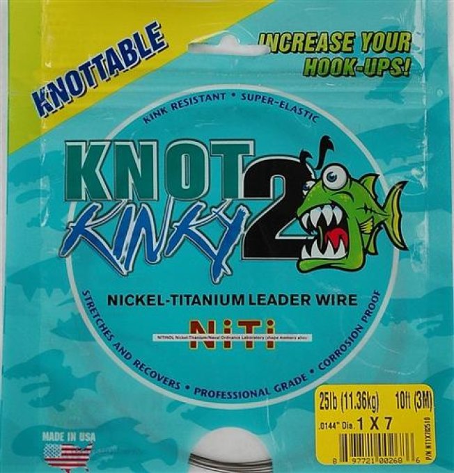 Aquateko Knot 2 Kinky  1x7 Nickel-Titanium Leader Wire/ 9m