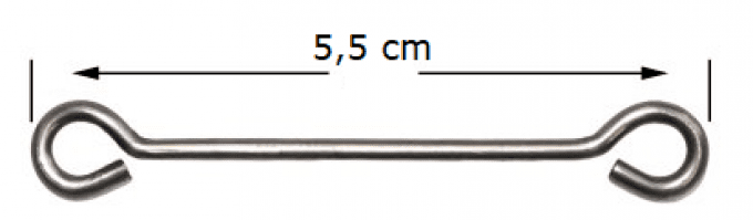 Attache " Double inox  PAWISMOLD® " pour moule grappin ou plomb à sonder / longueur: 5,5 cm 