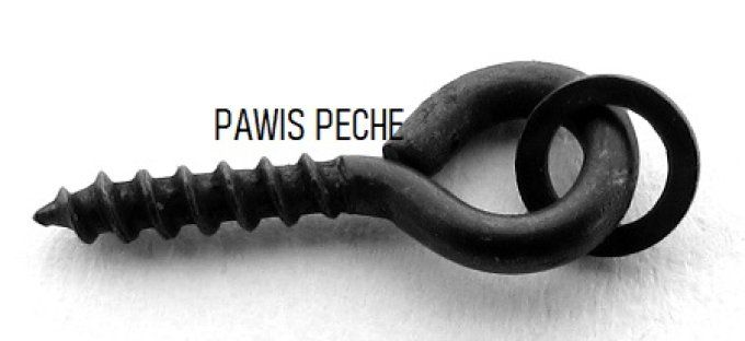 Bait Screw Ring 12 mm / Vrille Métallique 12 mm / 10 pièces